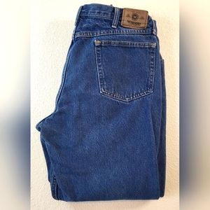 Wrangler Regular Fit Men's 38" X 32" Blue Dark Wash Straight Leg 5 Pocket Jeans